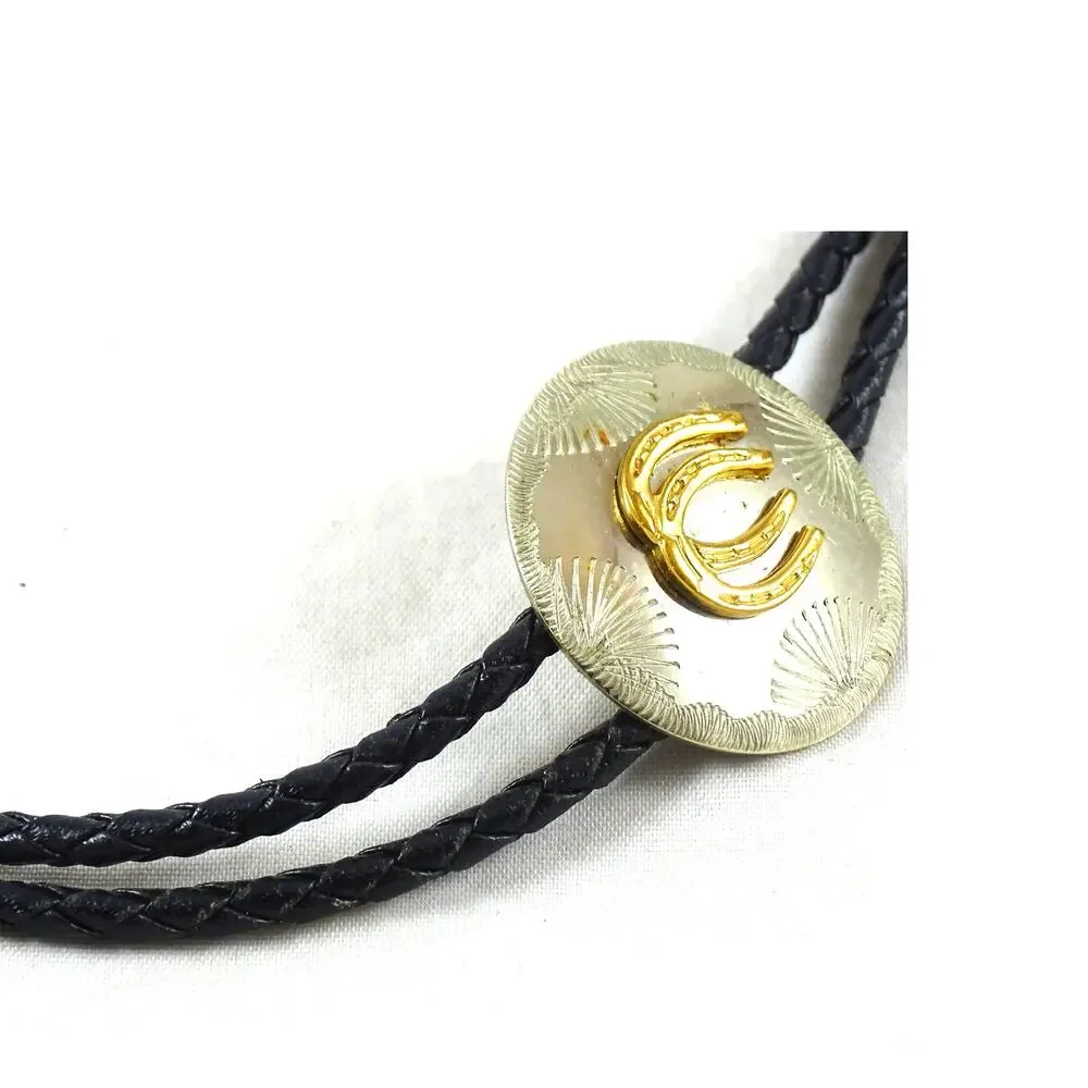 Vintage Western Bolo Tie Mixed Metal Mini Neckwear
